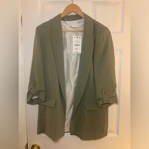 Zara Sage Green Blazer - Size Large - New with tags